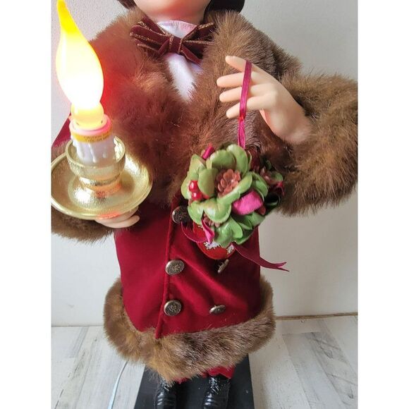 Traditions Victorian motionette couple Man red suit animated xmas decor - Picture 5 of 14